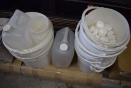 *Assorted Plastic Buckets, Tubs, Lids, and Two 5L Containers