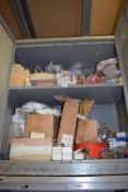 *3ft Stationery Cabinet Containing Assorted Door Cabinet Furniture, Hinges, Ironmongery, etc.