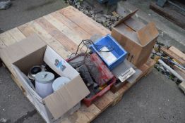 *Clarke Battery Charger, Assorted Fixings, Screws, Strip Lights, Kettle, Teapots, etc.