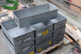 *Ten Galvanised Storage Boxes