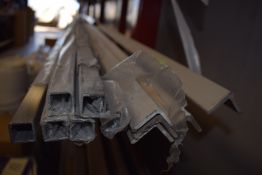 *Contents of Shelf to Include Various Lengths of Stainless Steel Flat Bar, Square Tube, and Ram Bar,