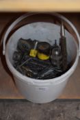 *Bucket Containing Various Drill Bits, Hole Saws, etc.