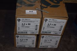 *Four Boxes of 4.2 x 50 BZP CSK Self-Tapping Screws