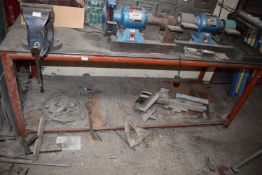 *Engineer’s Tubular Framed Workbench with Steel Plate Top