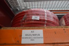*30m Roll of Red Reinforced Hot Water Pipe