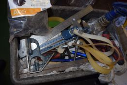 *Tub of Assorted Handles, Vernier Gauge, Steel Ruler, etc.