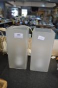 Two Frosted Glass Table Lamps
