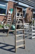 Folding Wooden Step Ladder