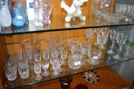 Cut Lead Crystal Wine Glasses, Jugs, Sherry Glasse