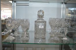 Cut Glass Lead Crystal Decanter, and Two Sets of W