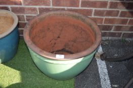 Large Glazed Terracotta Planter