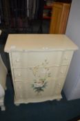 Painted Four Drawer Chest with Rose Design