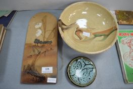Studio Pottery Bowls and Wall Plaque