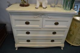 White Painted Two over Two Chest of Drawers