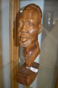 Carved Wooden Ethnic Bust