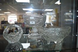 Three Vintage Pressed Glass Bowls