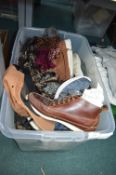 Storage Box Containing Pre-worn Shoes, Hats, etc.