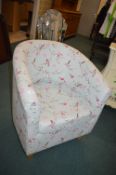 Floral Upholstered Tub Chair