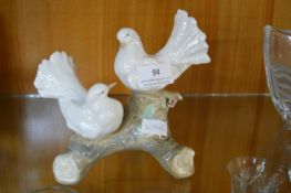 Pottery Figure of Two Doves on a Branch