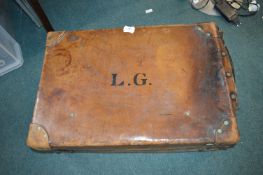*Vintage Leather Suitcase (Somewhat Distressed