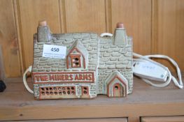 1970's Shelf Pottery Pub Lamp 