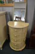 Painted Semi-circular Chest of Drawers with Floral