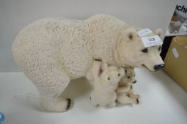 Figures of a Polar Bear and Cubs