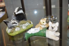 Badger, Cat & Dog Figures