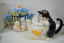 Two Novelty Teapots