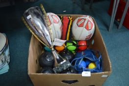 Quantity of Sports Items: Rugby Balls x 2, Crown Bowls & Trophy