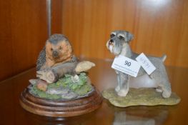 Royal Doulton Hedgehog Figures, and a Dog