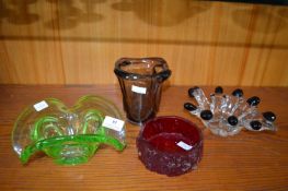 Four Studio Glass Dishes