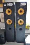 Pair of Bowers & Wilkins 684 Floor Standing Audio Speakers - Black Ash
