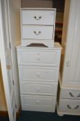 Cream Four Drawer Chest and a Two Drawer Cabinet