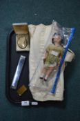 Small Collectibles Including a Porcelain Doll, etc
