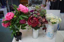 Three Artificial Flower Arrangements