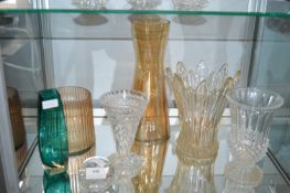 Assorted Glass Vases and Paperweights etc.