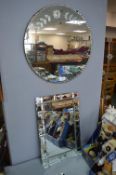 1930's Bevelled Mirror, and a Modern Bevelled Mirr