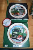 Two Eddie Stobart Porcelain Plates and Coasters