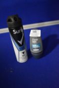 Sure Men Invisible Ice Fresh Antiperspirant, and Dobe Men +Care Clean Comfort Rollon Antiperspirant