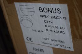 Box of Four KP Bathroom Lights ion Sation Nickle Finish