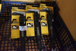 Three Dewalt 250mm Precision Moulding Bars