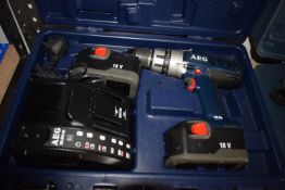 AEG Cordless Drill with Two Batteries, Charger, and Carry Case