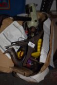 Box of Assorted Hand Tools, Record Plane, Hammers, etc.