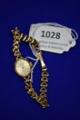 Lady's Gold Plated Wristwatch with 9ct Gold Strap