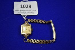 9ct Gold Watch Case with Rolled Gold Strap