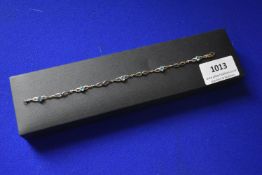 925 Silver Bracelet Set with Five Blue Stones, in a H. Samuels Box
