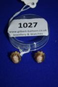 Pair of 9ct Gold Cameo Stud Earrings ~1.8g total
