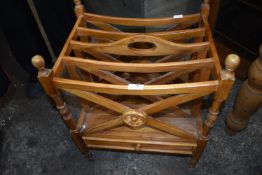 Wooden Newspaper Rack with Drawer