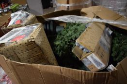 *Box of Artificial Christmas Trees and Christmas Tree Stands